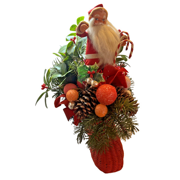 Vintage Fugly Santa in Shoe Christmas Centerpiece Mid Century - Picture 2 of 7